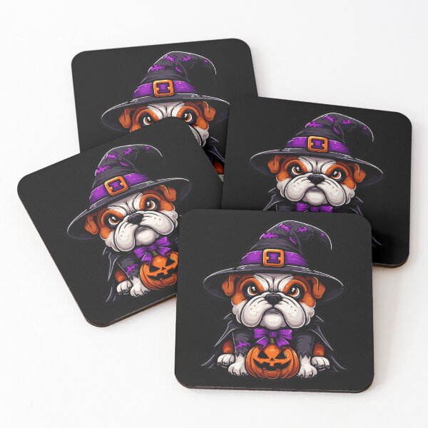 Item preview, Disfraz de bulldog aterrador con sombrero de bruja para Halloween Temporada espeluznante designed and sold by Artistoos.