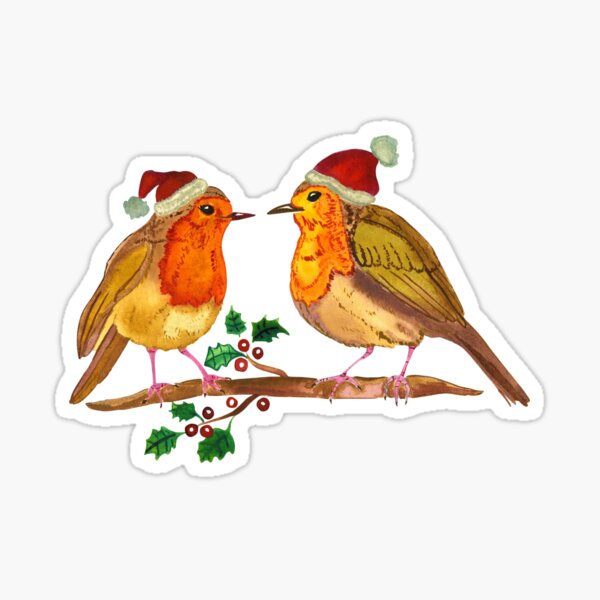 Item preview, Watercolour Robin Christmas Birds designed and sold by IBCARTS.