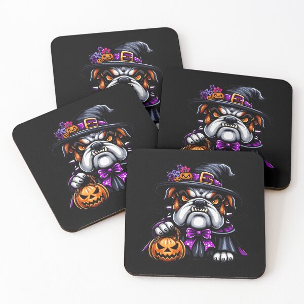 Item preview, Disfraz de bulldog aterrador con sombrero de bruja para Halloween Temporada espeluznante designed and sold by Artistoos.