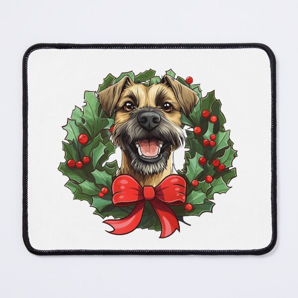 Item preview, Border Terrier Dog - Christmas Wreath Dog designed and sold by wotsthis.