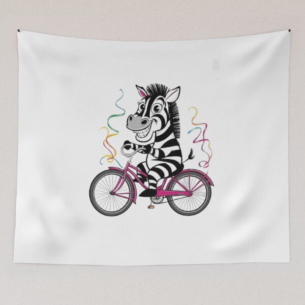 Item preview, Cute zebra on a bicycle  designed and sold by Culmika.