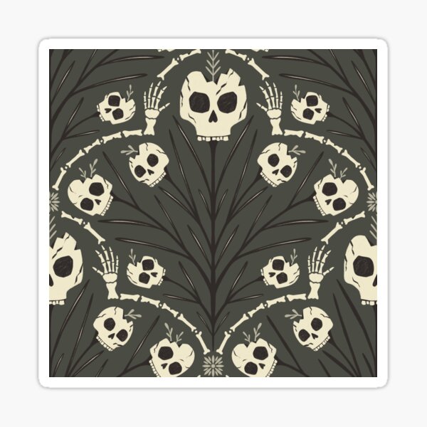 Halloween is in full bloom - spooky spooky gray Sticker