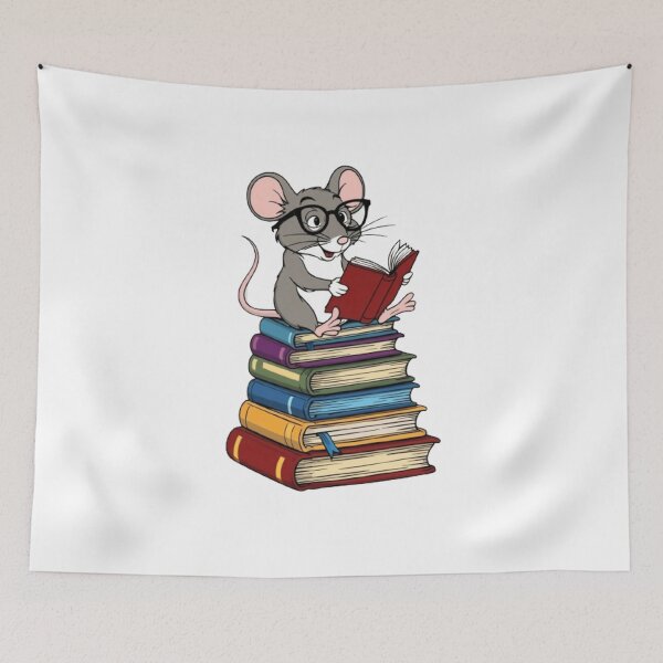Item preview, Back to school mouse reading books designed and sold by Culmika.
