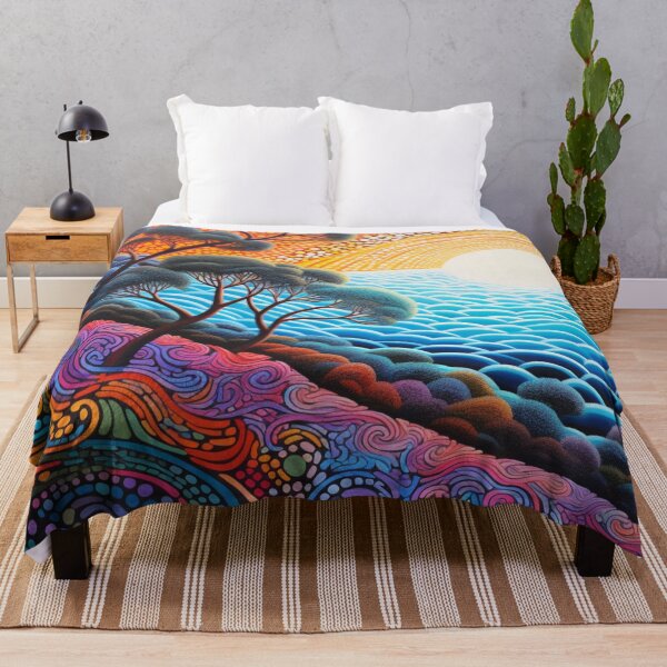 Item preview, Aboriginal Inspired Dot Art - View Of The Pacific Ocean designed and sold by GrinGalore.
