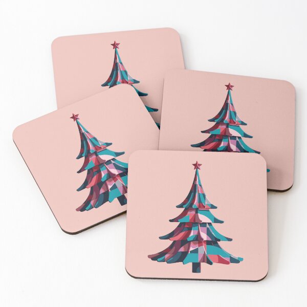 Item preview, Mid-Century Pink Kitsch Op Art Christmas Tree Cut Out designed and sold by taiche.