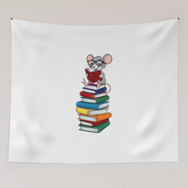 Item preview, Back to school mouse reading books designed and sold by Culmika.