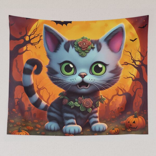 Item preview, Kitten dressed as a zombie for Halloween designed and sold by Colin Bentham.