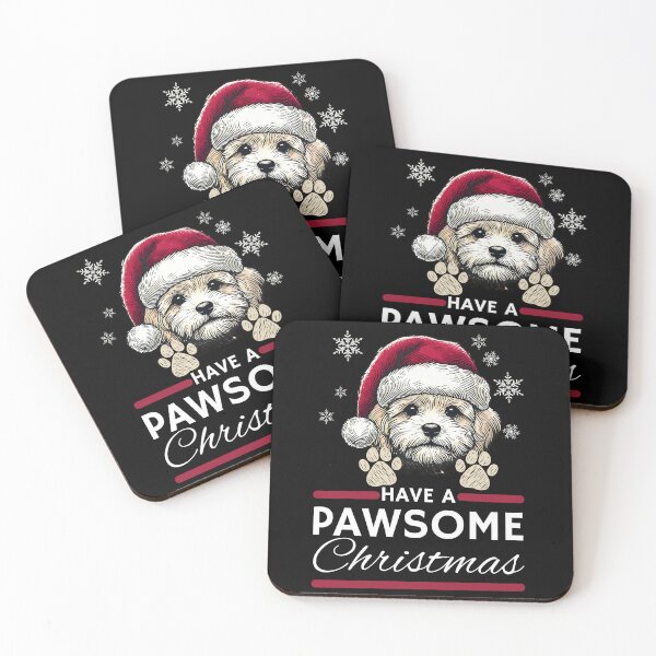Item preview, Maltipoo Christmas  Have A Pawsome Christimas designed and sold by The Art of Kkatarynka.