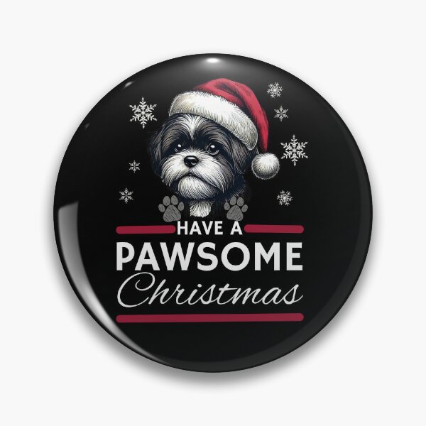 Item preview, Shih Tsu Christmas  Have A Pawsome Christimas designed and sold by The Art of Kkatarynka.