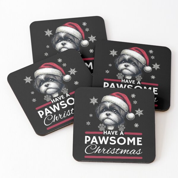 Item preview, Shih Tsu Christmas  Have A Pawsome Christimas designed and sold by The Art of Kkatarynka.