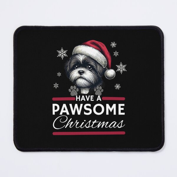 Item preview, Shih Tsu Christmas  Have A Pawsome Christimas designed and sold by The Art of Kkatarynka.