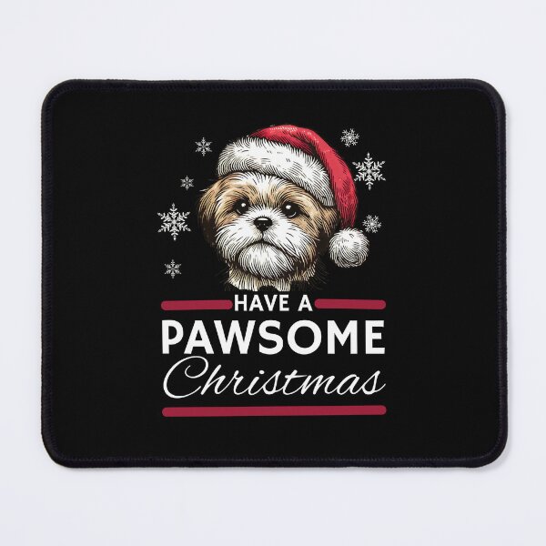 Item preview, Shih Tsu Christmas  Have A Pawsome Christimas designed and sold by The Art of Kkatarynka.