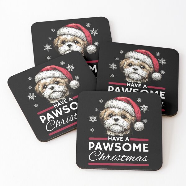 Item preview, Shih Tsu Christmas  Have A Pawsome Christimas designed and sold by The Art of Kkatarynka.