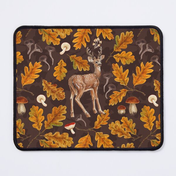 Item preview, Deer in the autumnal forest on dark brown designed and sold by Katerina Mitkova Kirilova.
