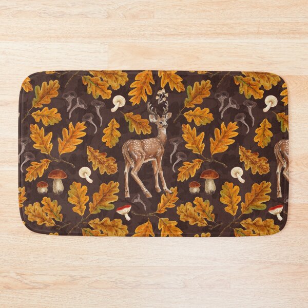 Item preview, Deer in the autumnal forest on dark brown designed and sold by Katerina Mitkova Kirilova.