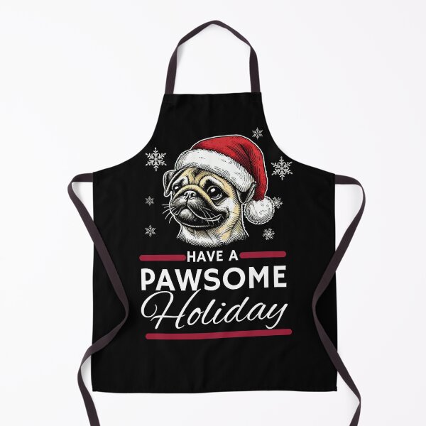 Item preview, Pug Christmas  Have A Pawsome Holiday designed and sold by The Art of Kkatarynka.