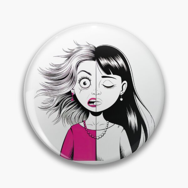 Item preview, Two faces sportswomen women calm and angry pink designed and sold by Newhyperion.