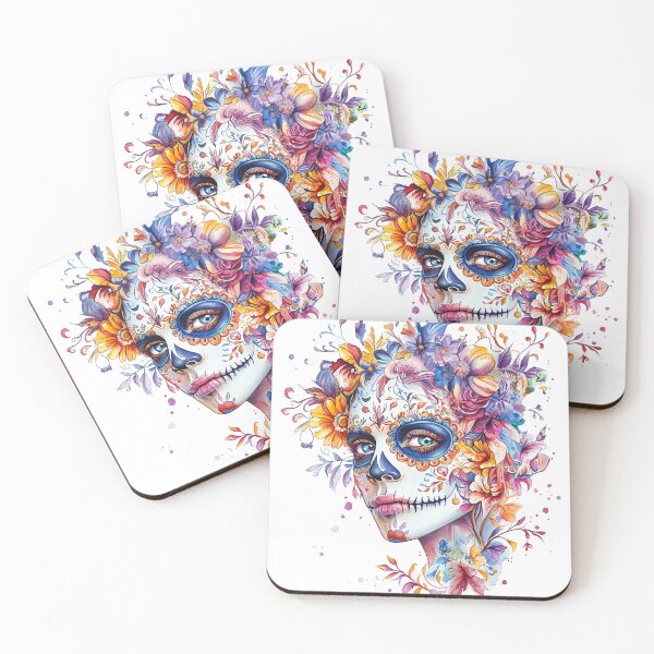 Item preview, A vibrant sugar skull portrait  designed and sold by natalidesign.