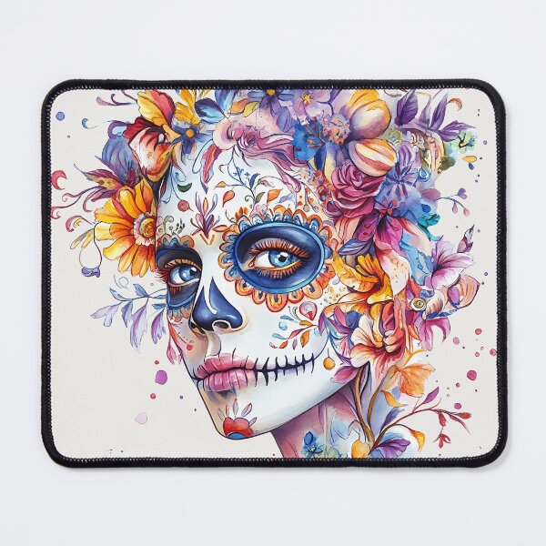 Item preview, A vibrant sugar skull portrait designed and sold by natalidesign.