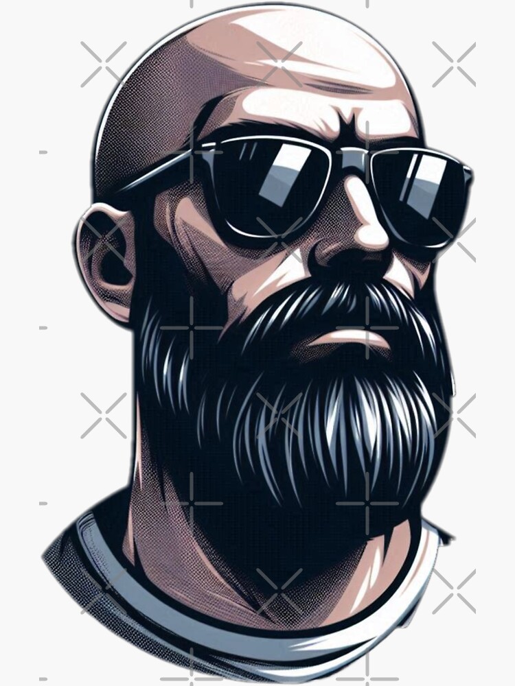 Bald Man With Sunglasses and Beard v2