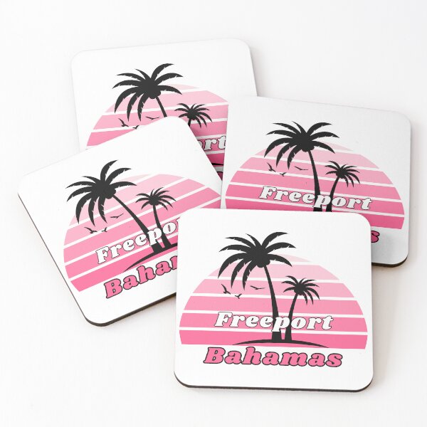 Item preview, Retro Cool Freeport Beach Bahamas Palm Tree at Sunset Souvenirs designed and sold by karmdaf.