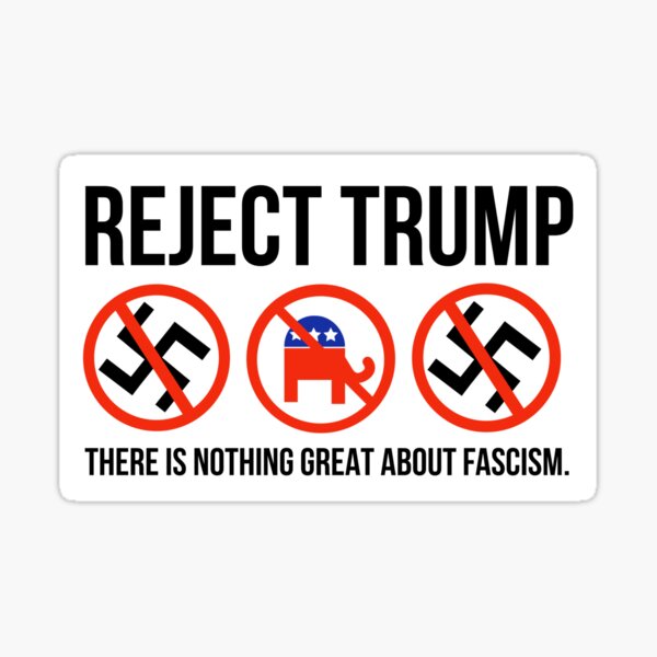 Vista previa del artículo con la obra «Rechacemos a Trump. El fascismo no tiene nada de bueno.», diseñado y vendido por Rachel the Artist .
