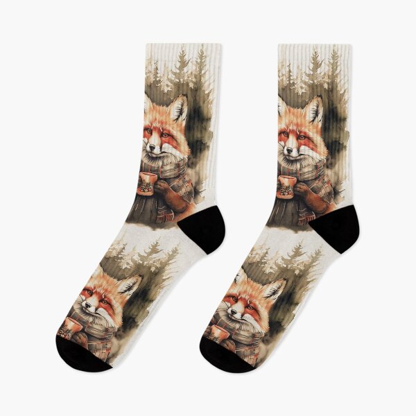 Item preview, Cozy Fox Couple in Winter Holidays | Vintage Aesthetic designed and sold by UnhingedBird.