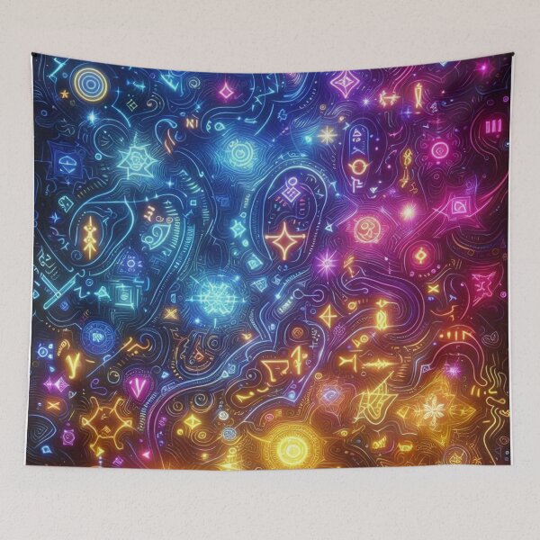 Item preview, Neon Celestial Tapestry designed and sold by TeslaSt0re.