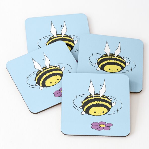 Item preview, Cute bee pollinates a flower designed and sold by pideluve.