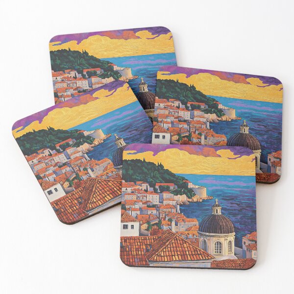 Item preview, Klimt Inspired Dubrovnik Croatia designed and sold by JoyOnYourWall.