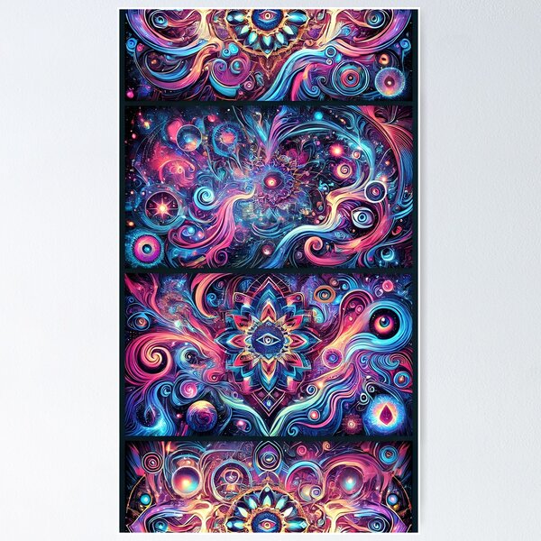 Item preview, Mandalas and organic forms in a cosmic universe designed and sold by TrippyPsycheArt.