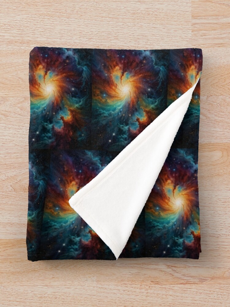 Thumbnail 3 of 6, Throw Blanket, Cosmic Tapestry designed and sold by StickerShockAI.