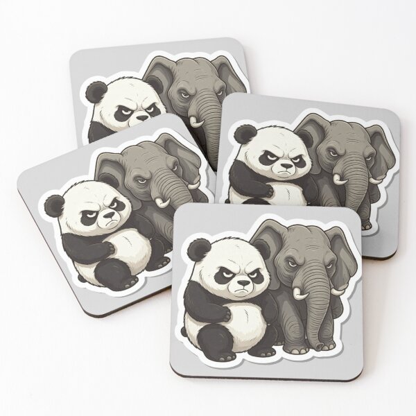 Item preview, Grumpy Panda and Elephant Duo designed and sold by StickersRyous.