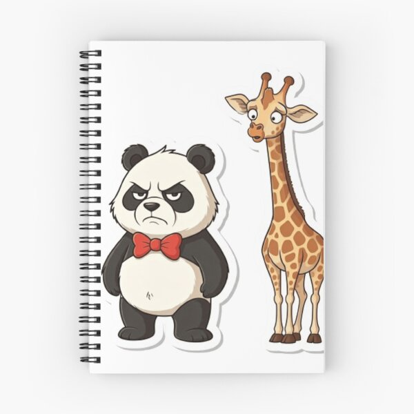 Artikelvorschau, Mürrischer Panda und neugierige Giraffe entworfen und verkauft von StickersRyous.