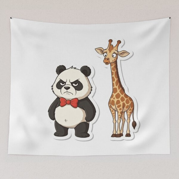 Item preview, Grumpy Panda and Curious Giraffe designed and sold by StickersRyous.