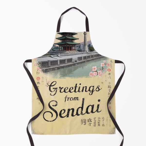 Item preview, Greetings from Sendai Japan Vintage Travel Retro Postcard Design designed and sold by TravelPostcardGems.