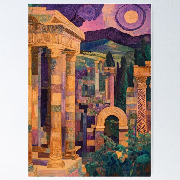 Klimt Inspired Ephesus Ruins Poster