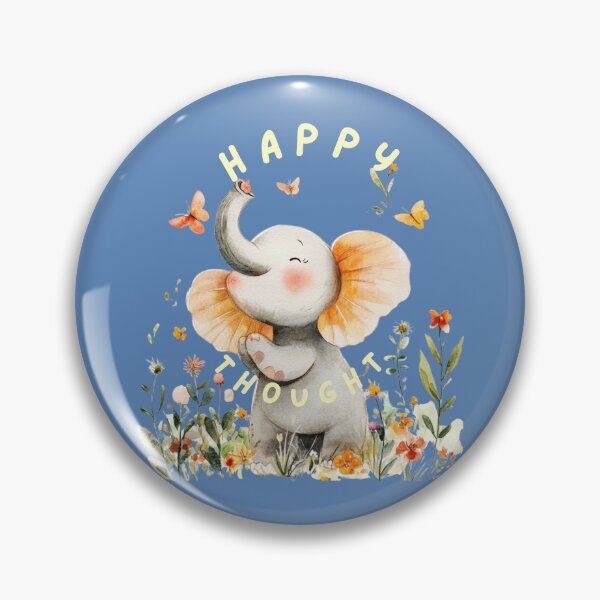 Item preview, super cute happy elephant, designed and sold by Natthiya Minimal.