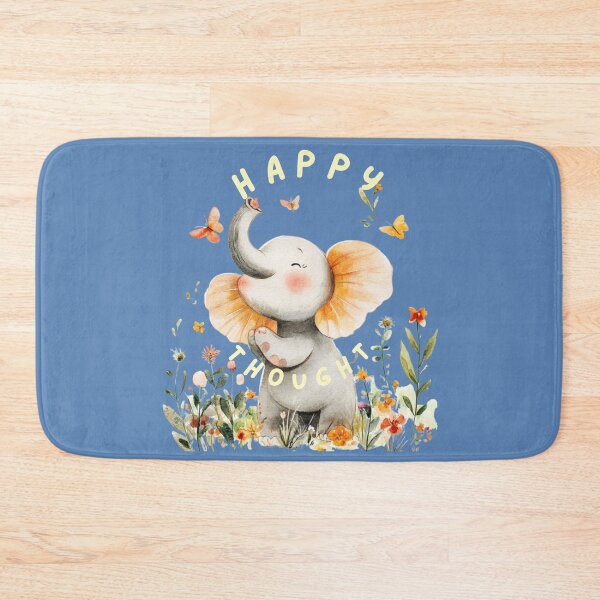 Item preview, super cute happy elephant, designed and sold by Natthiya Minimal.