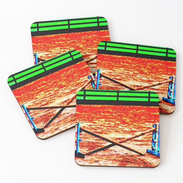 Item preview, Horse Jumping X Rails in Red Sand Arena designed and sold by Dianne Mead.