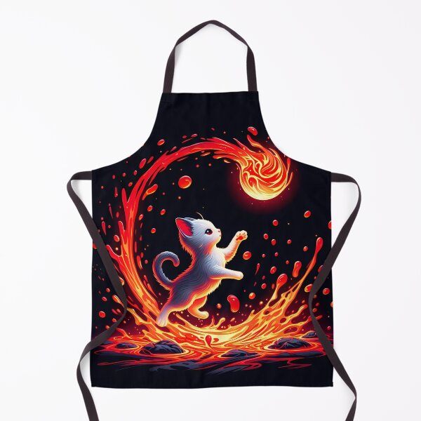 Item preview, Lava Fire Kitten Playing with Fireball, Ai Generated Art  designed and sold by ACC .