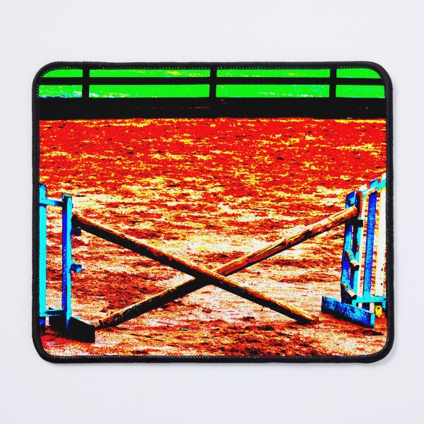 Item preview, Horse Jumping X Rails in Red Sand Arena designed and sold by Dianne Mead.