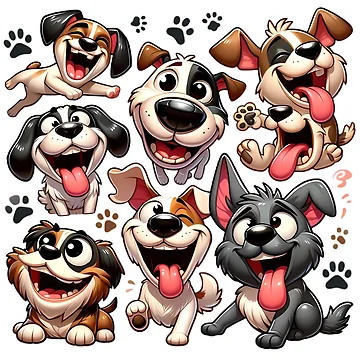 Artwork thumbnail, Playful Laughing Dogs Sticker by Peelya