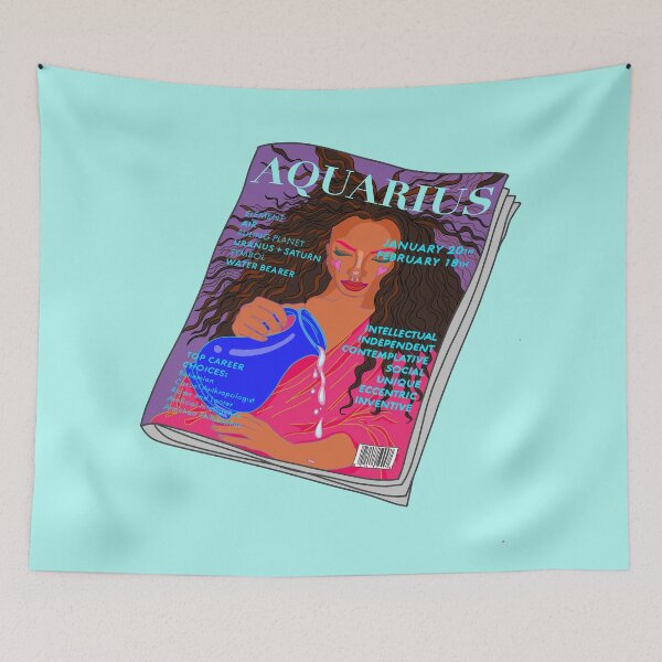 Item preview, Aquarius Zodiac Magazine Art – Trendy Horoscope Illustration designed and sold by Stevie-Please.