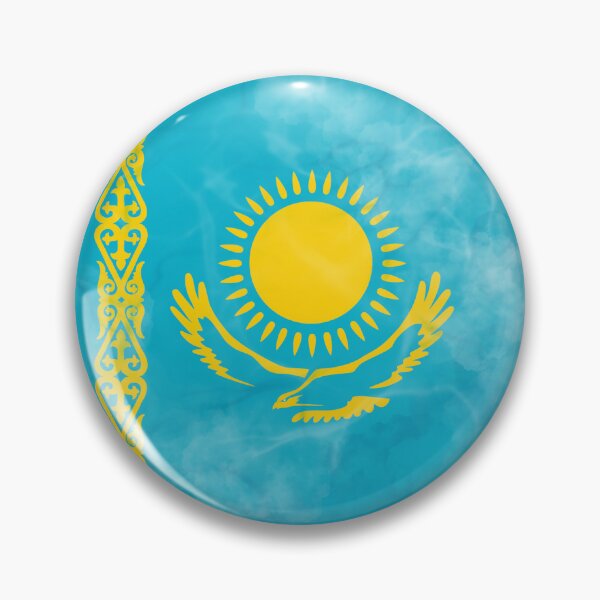 Item preview, kazakhstan flag in circle designed and sold by artbymadina.