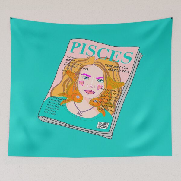 Item preview, Pisces Zodiac Magazine Art – Fashionable Horoscope Illustration designed and sold by Stevie-Please.