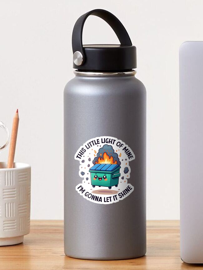 Thumbnail 1 of 3, Sticker, This Little Light-Of Mine Lil Emotional Dumpster Fire, ABA Therapist, Speech Therapy, BCBA, Mental Health, RBT, AAC designed and sold by behindthefacts.