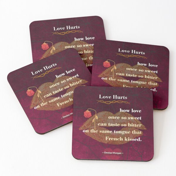 Item preview, Love Hurts, poem design, by Denise Morgan. designed and sold by Art With Impact – Statement Art & Apparel for Deep Thinkers.