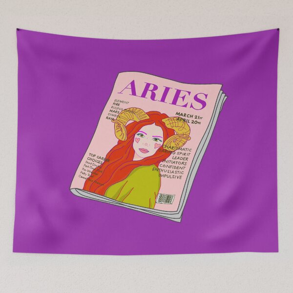 Item preview, Aries Zodiac Magazine Art – Chic Horoscope Illustration designed and sold by Stevie-Please.