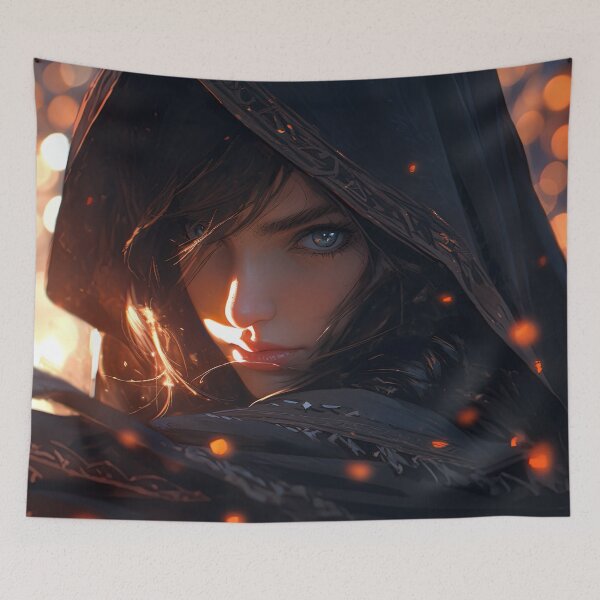 Item preview, Mysterious Hooded Assassin Anime Girl designed and sold by bubblegoth.